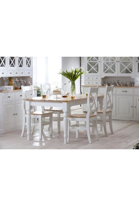 Biały stół drewniany Nicea 05 w stylu prowansalskim