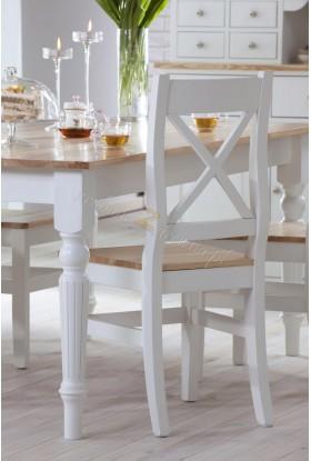 Białe krzesło Nicea 06 z litego drewna sosnowego