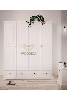 Biała szafa drewniana Parma 09 w stylu nowoczesnym