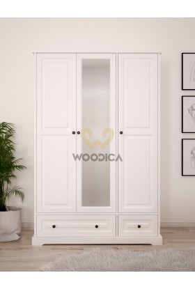 Biała szafa drewniana Parma 08 do salonu lub sypialni