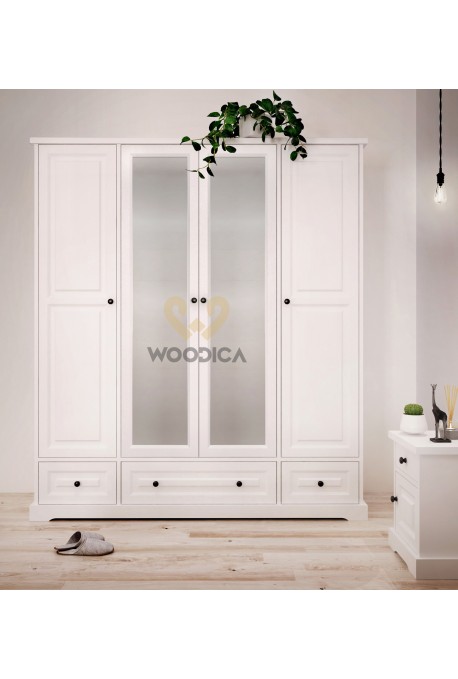 Biała szafa drewniana Parma 10 w stylu nowoczesnym